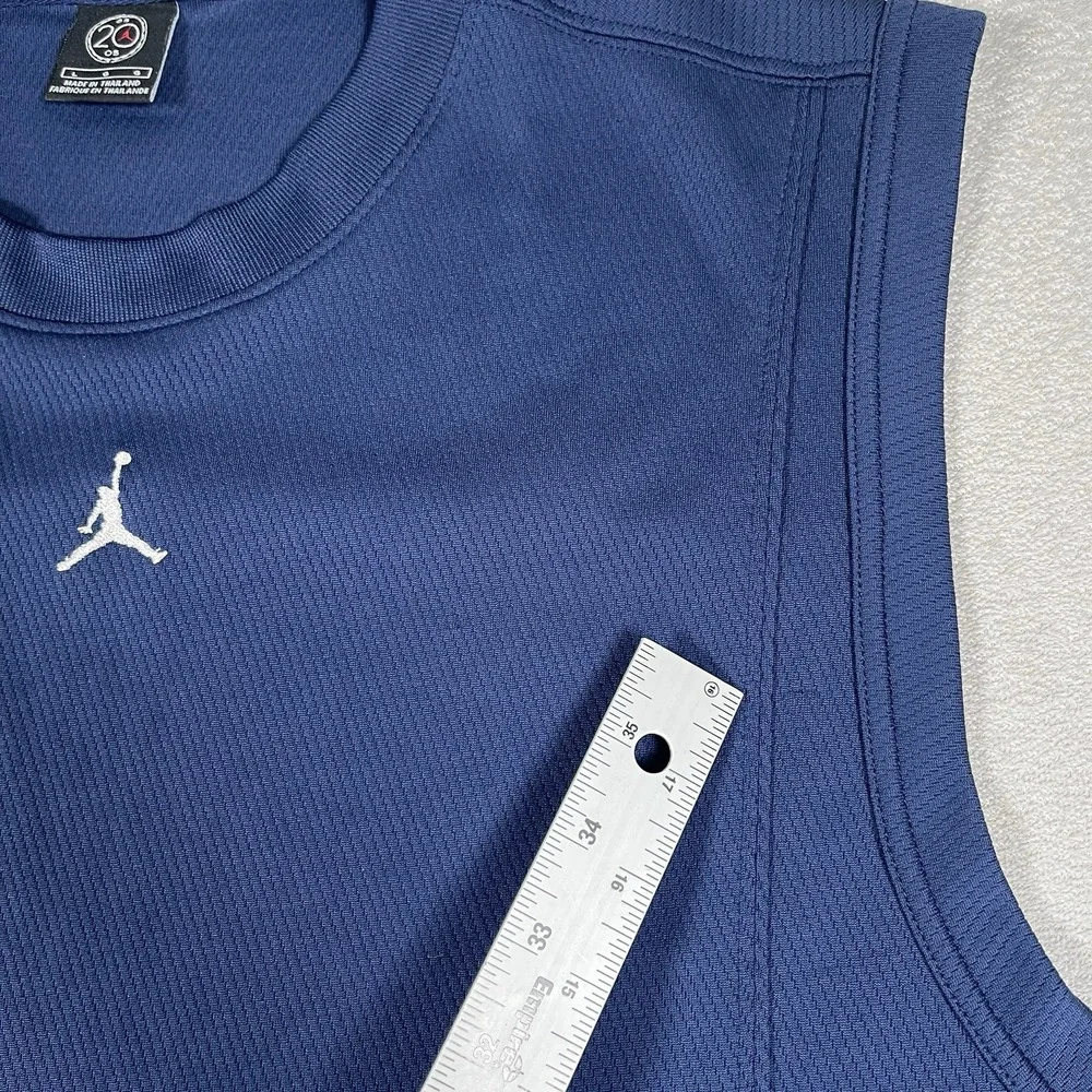 Nike Air Jordan Sleeveless Shirt Men L Navy *20th Anniversary* Center Jumpman